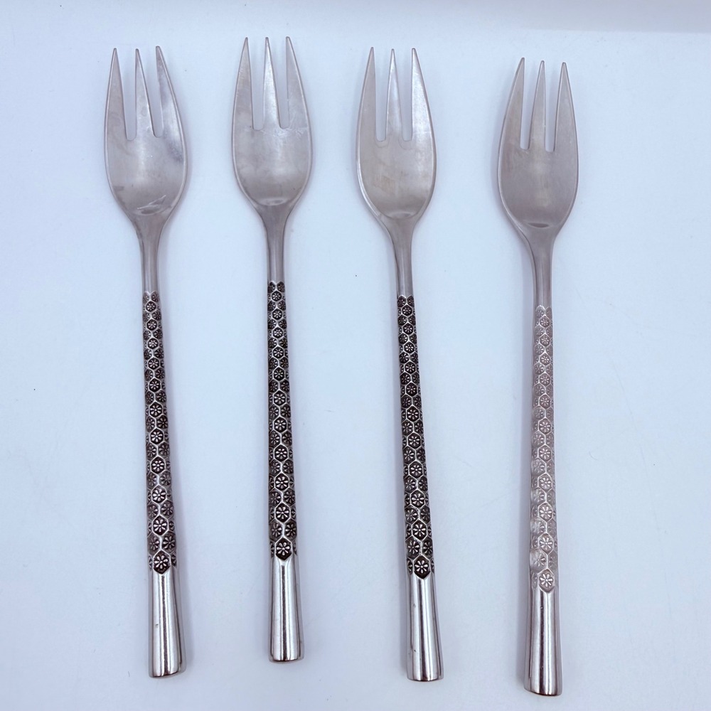 Stanley Roberts SRB116 Dinner Forks Honeycomb Floral Stainless Japan Set 4